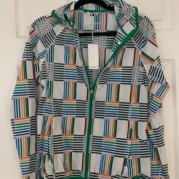 NWT.  Tory Sport Printed Nylon Packable Jacket - Picture 1 of 9